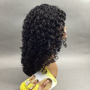 Deandra Long Curly #1 Jet Black Premium Synthetic Lace Part Wig